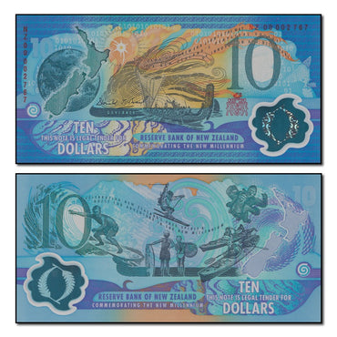 New Zealand 2000 10 Dollars Millennium P.190 CFU