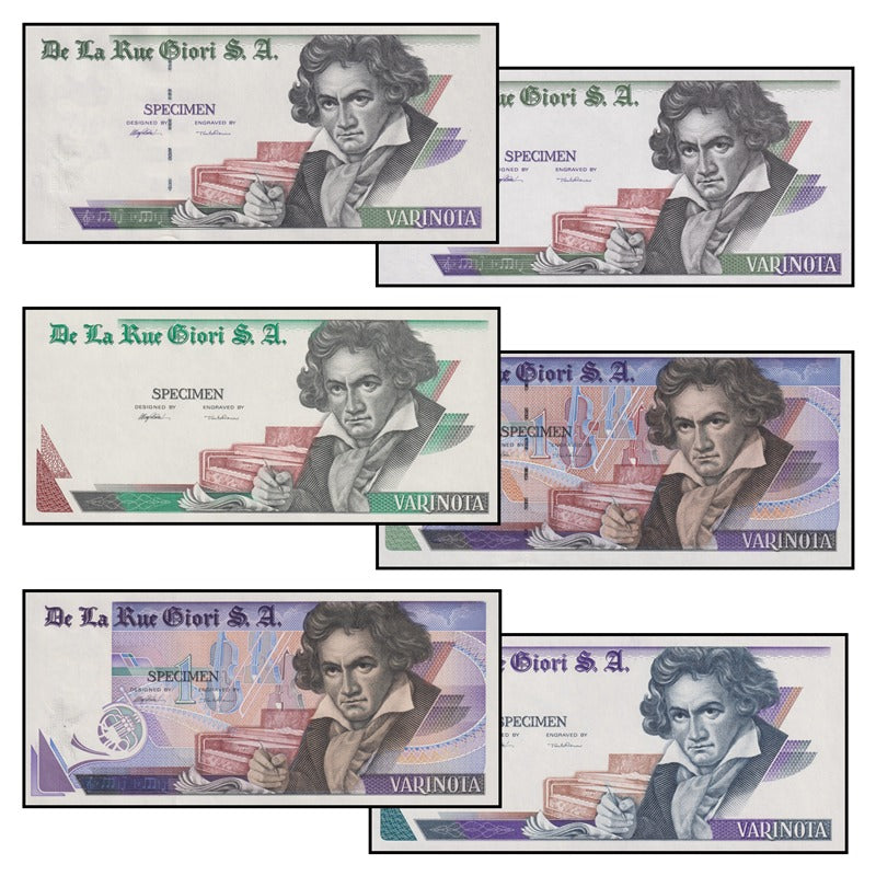 De La Rue Giori Specimen Test Note Beethoven Varinota CFU