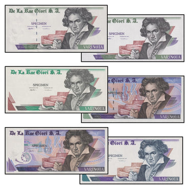 De La Rue Giori Specimen Test Note Beethoven Varinota CFU