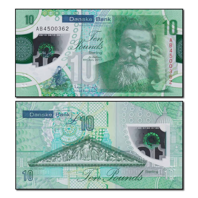 Northern Ireland (Danske Bank) 2017 10 Pounds P.214 CFU