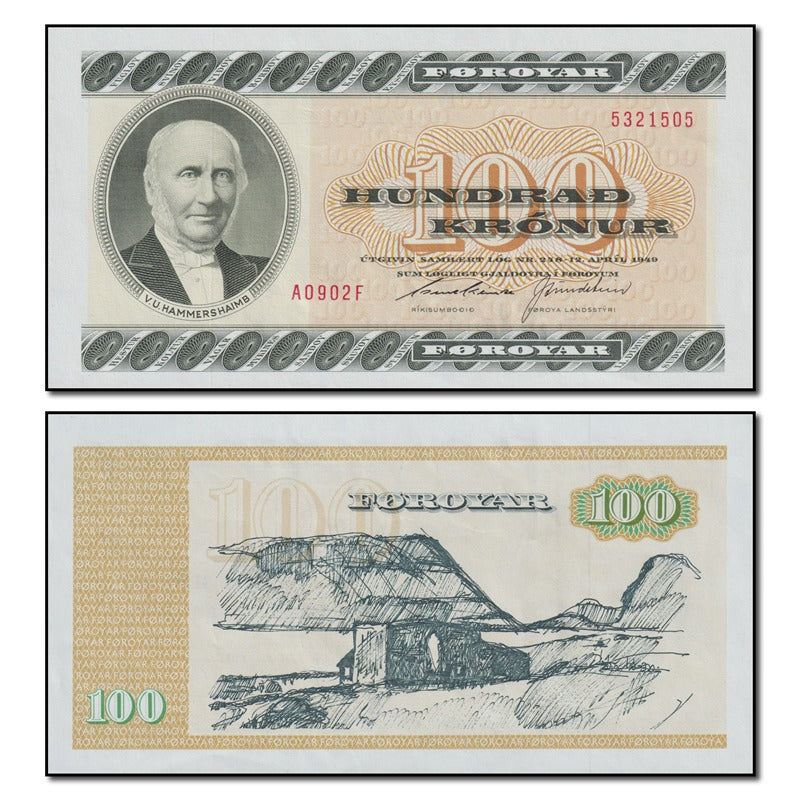 Faeroe Islands 1990 100 Kronur P.21e CFU