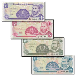 Nicaragua (1991) 1, 5, 10 & 25 Centavos Set of 4 CFU