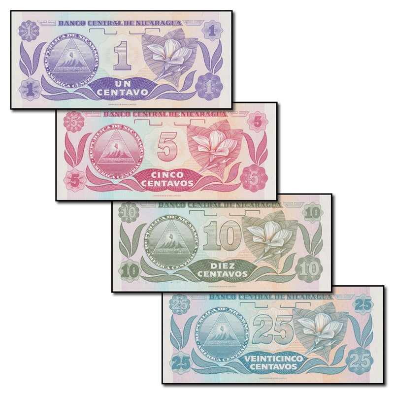 Nicaragua (1991) 1, 5, 10 & 25 Centavos Set of 4 CFU