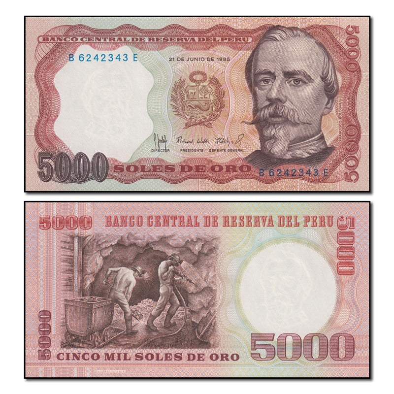 Peru 1985 5000 Soles de Oro P.117c CFU