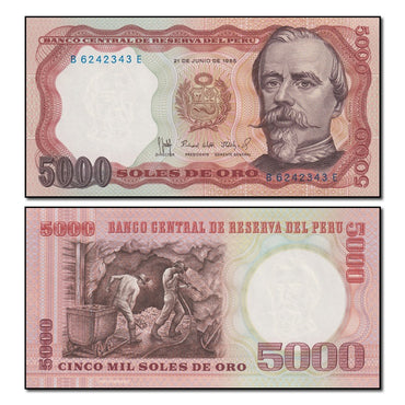 Peru 1985 5000 Soles de Oro P.117c CFU
