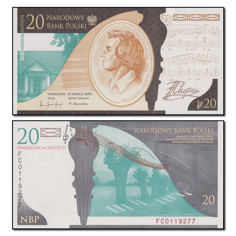 Poland 2009 20 Zlotych P.181 Inc. folder CFU