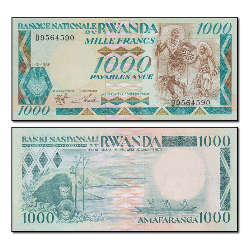 Rwanda 1988 1000 Francs P.21 CFU
