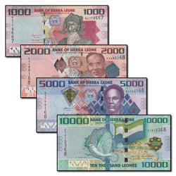 Sierra Leone 2010-2021 1000, 2000, 5000 & 10,000 Leones Set of 4 CFU