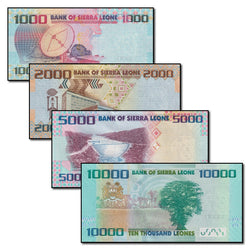 Sierra Leone 2010-2021 1000, 2000, 5000 & 10,000 Leones Set of 4 CFU