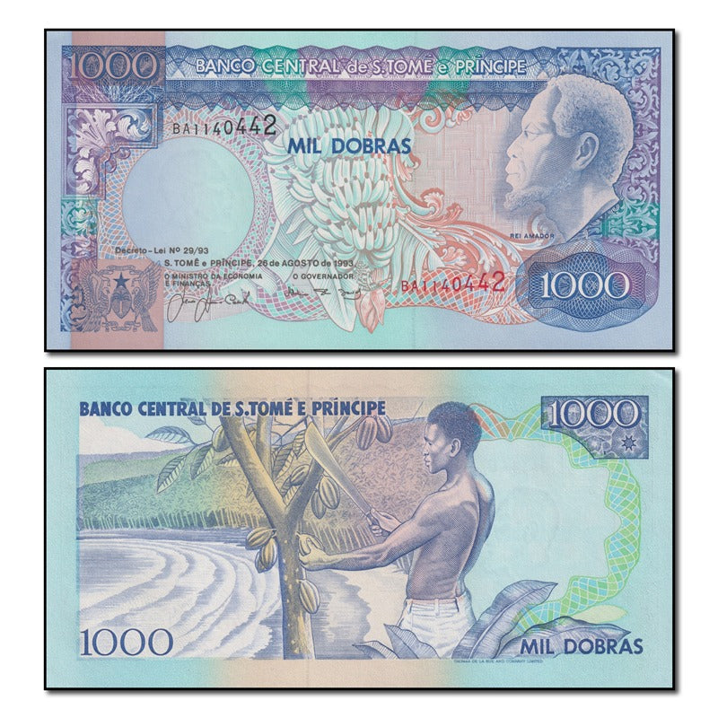 St. Thomas & Prince 1993 1000 Dobras P.64 CFU
