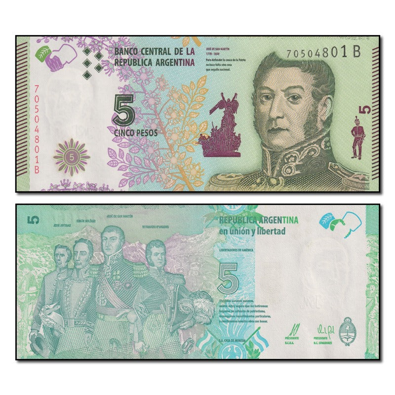 Argentina (2015) 5 Pesos P.359 CFU