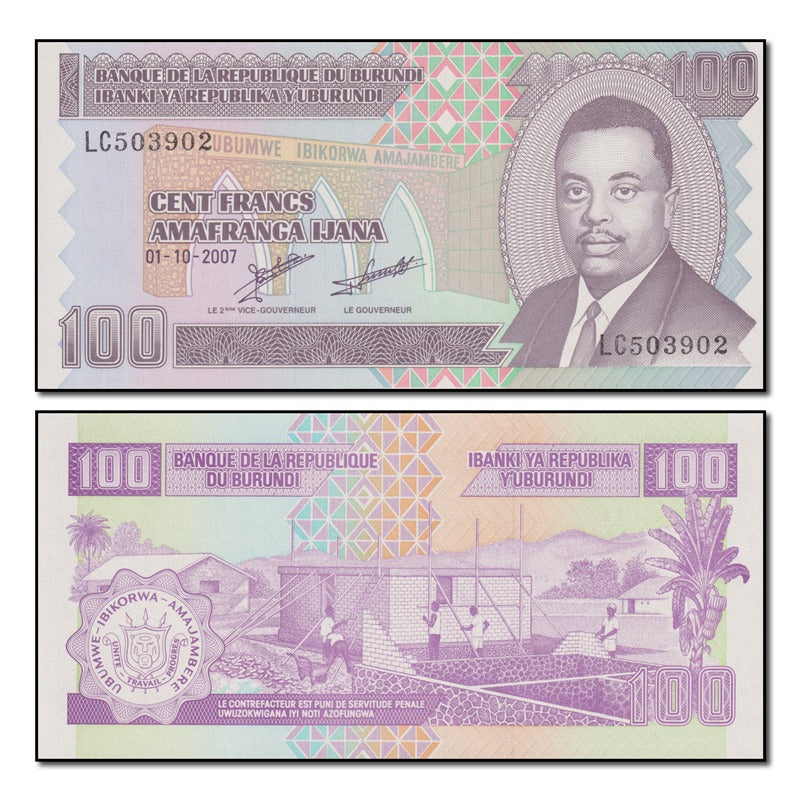 Burundi 2007 100 Francs P.37f CFU