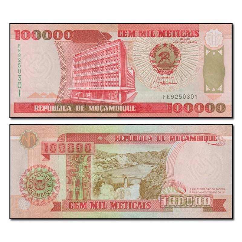 Mozambique 1993 100,000 Meticais P.139 CFU