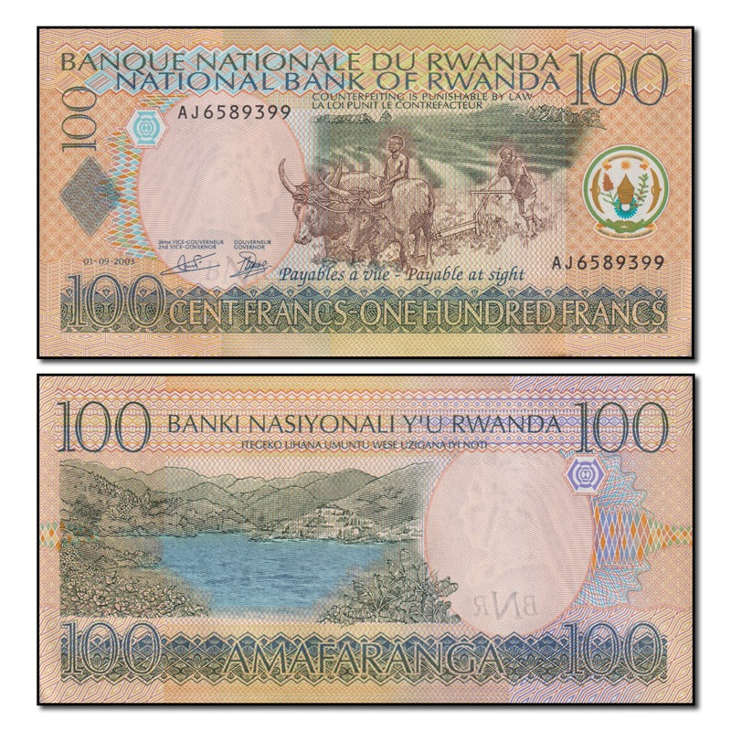 Rwanda 2003 100 Francs P.29b CFU