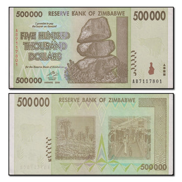 Zimbabwe 2008 500,000 Dollars P.76a nUNC-UNC