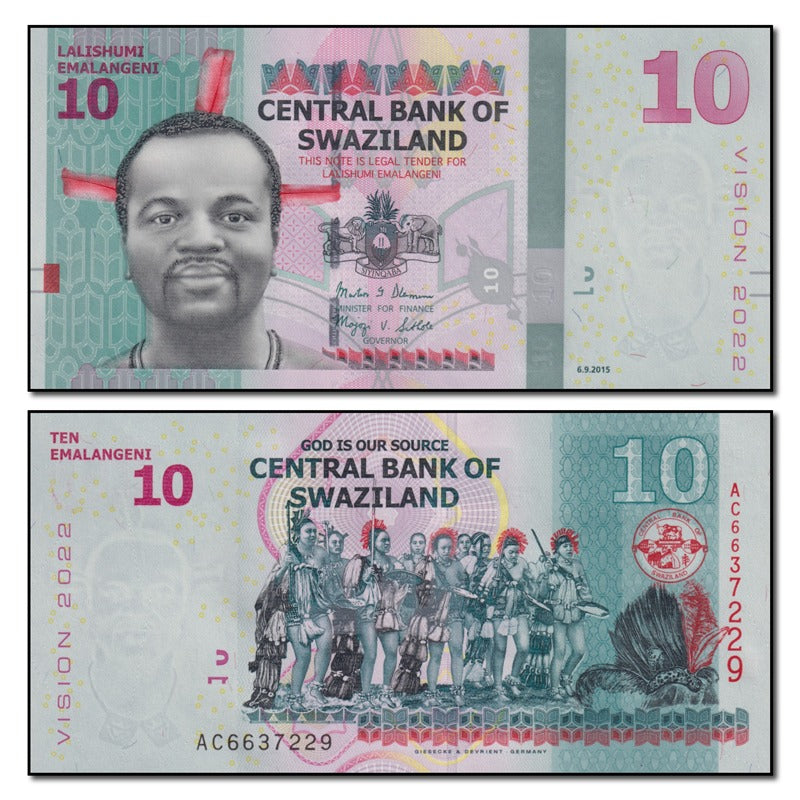 Eswatini 2015 10 Emalangeni P.41 CFU