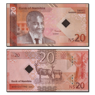 Namibia 2025 20 Nam. Dollars P.21 CFU