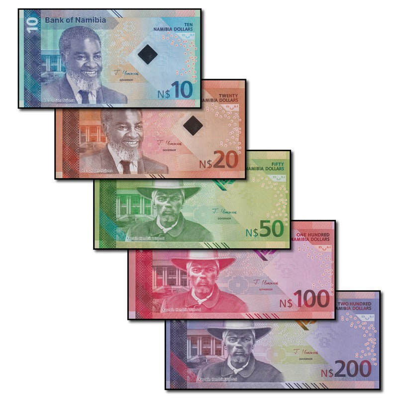 Namibia 2025 10, 20, 50, 100, 200 Nam. Dollars Set of 5 CFU – M.R ...