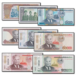 Laos 2011-2020 500-100,000 Kip Set of 8 CFU