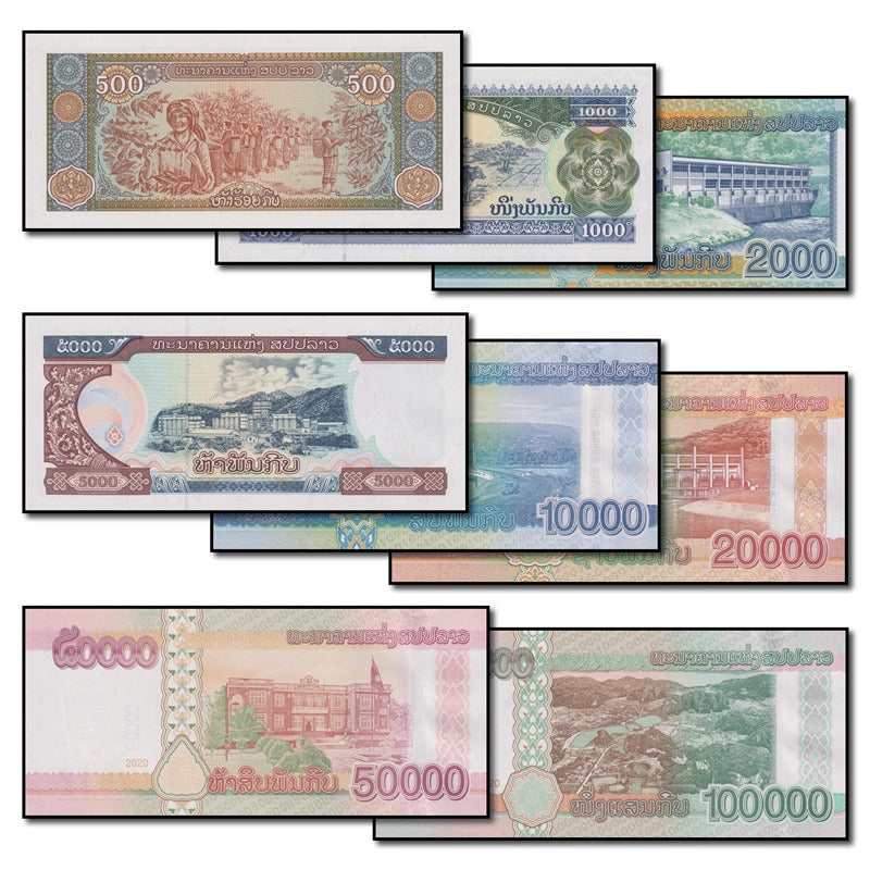 Laos 2011-2020 500-100,000 Kip Set of 8 CFU