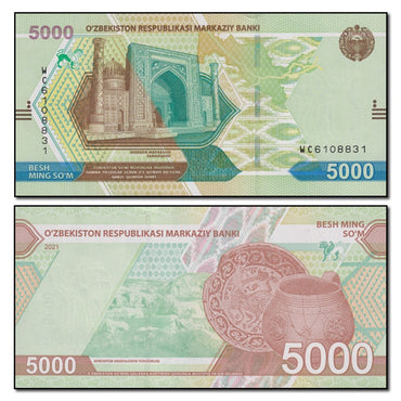 Uzbekistan 2021 5000 Sum P.88 CFU