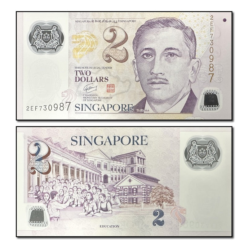 Singapore 2006-2024 Polymer 2 Dollars P.46 CFU