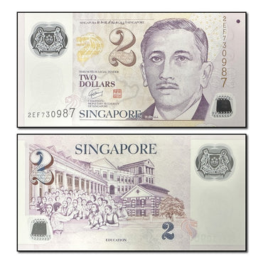 Singapore 2006-2024 Polymer 2 Dollars P.46 CFU