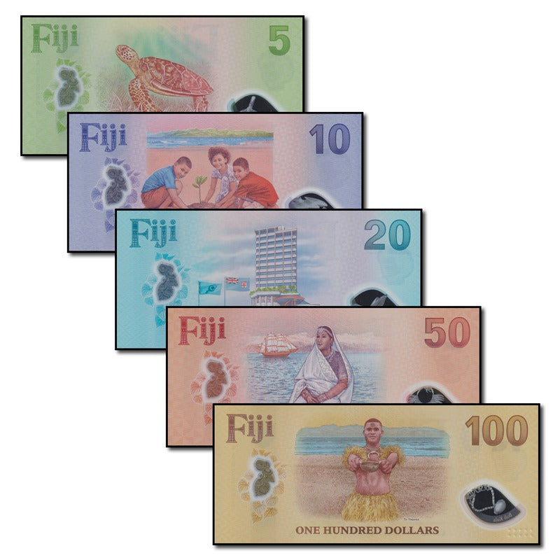Fiji (2026) 5, 10, 20, 50 & 100 Dollars Polymer Set of 5 CFU