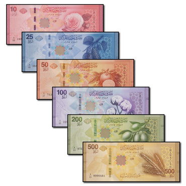 Syria 2025 10, 25, 50, 100, 200 & 500 Pounds Set of 6 CFU
