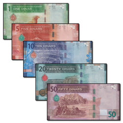 Jordan 2022 1-50 Dinars Set of 5 CFU