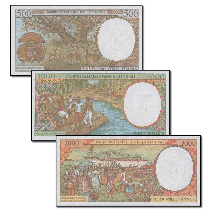 Congo 2000 500, 1000 & 2000 Francs Set of 3 CFU