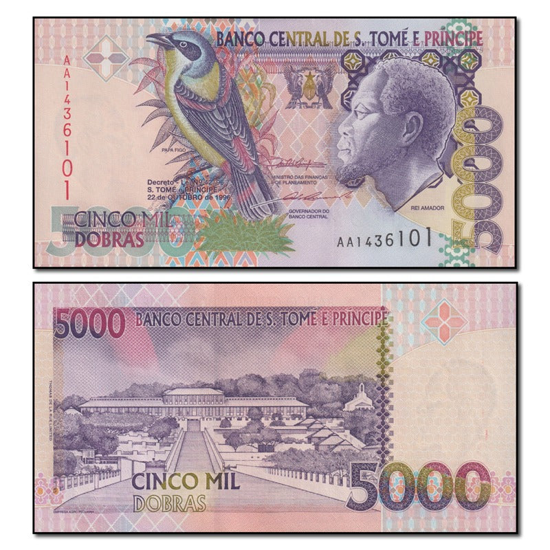 St Thomas & Prince 1996 5000 Dobras P.65 CFU