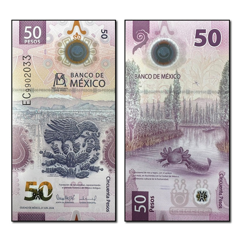 Mexico 2024 50 Pesos Polymer P.138 CFU