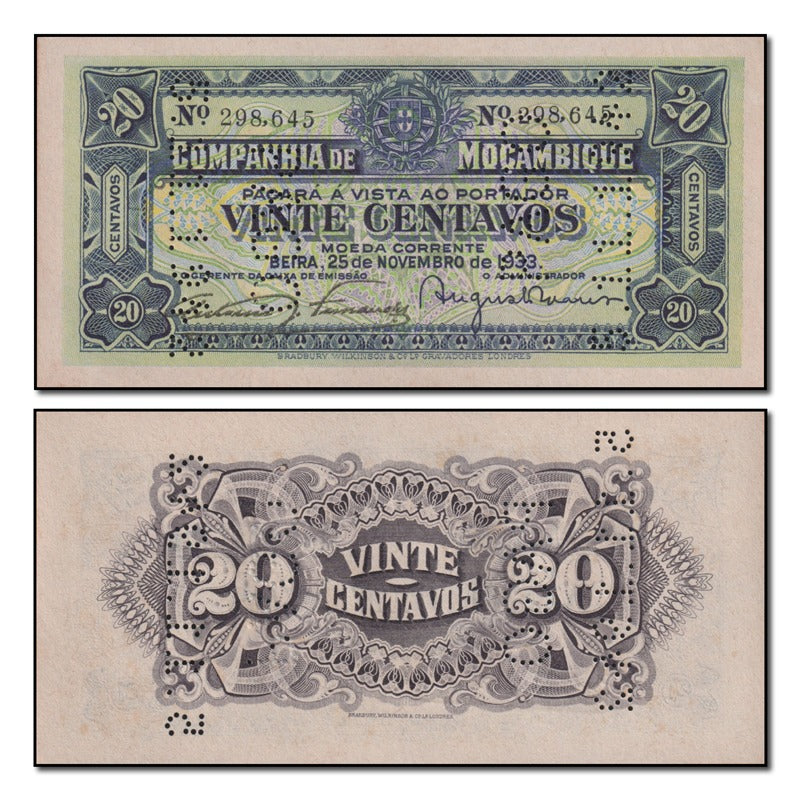 Mozambique (Beira) 1933 20 Centavos P.R29 nUNC-UNC