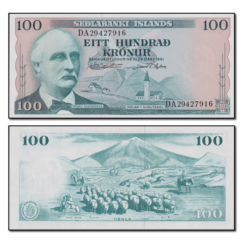 Iceland 1961 100 Kronur P.44 CFU