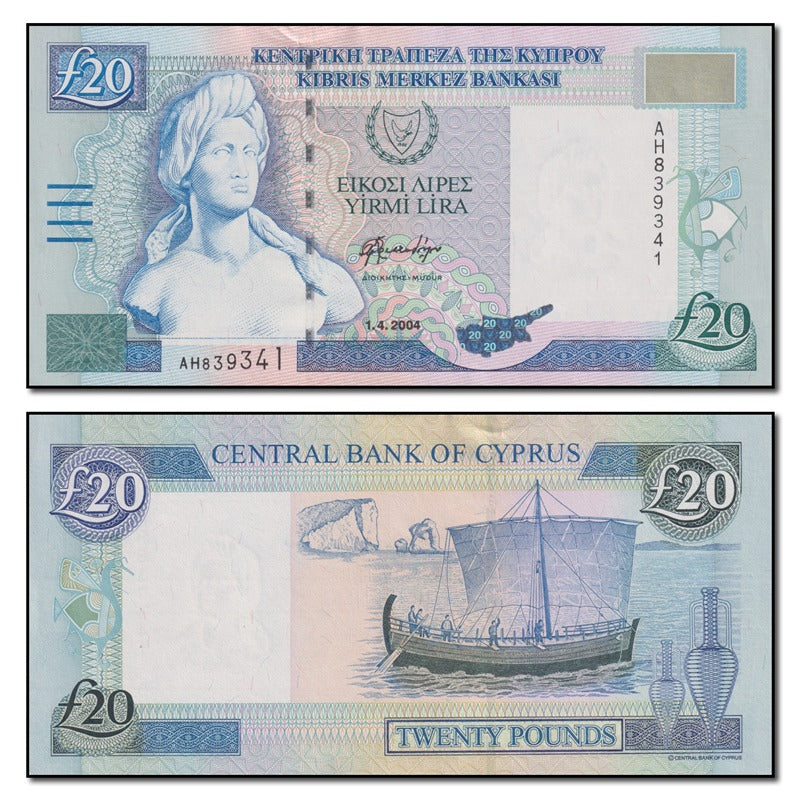 Cyprus 2004 20 Pounds P.63c CFU