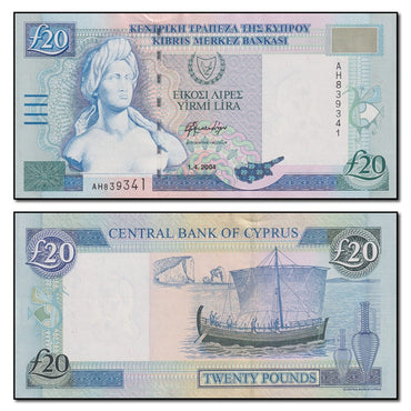 Cyprus 2004 20 Pounds P.63c CFU