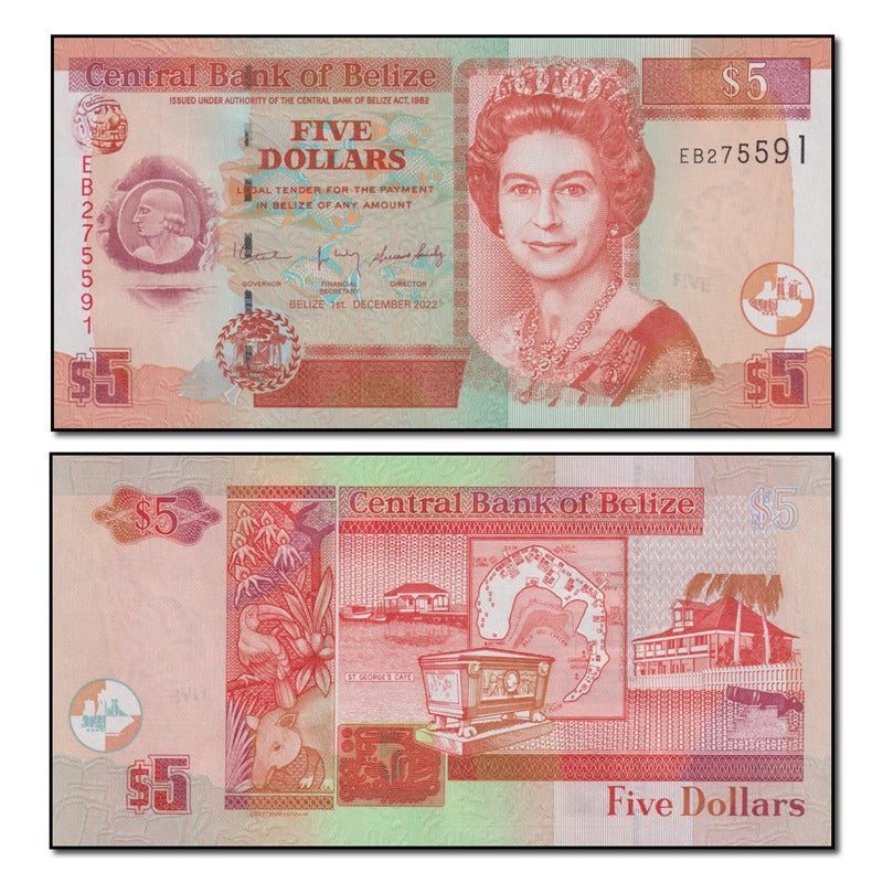 Belize 2022 5 Dollars P.67 CFU