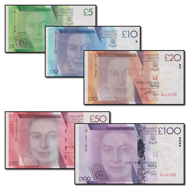 Gibraltar 2010-2019 5-100 Pounds Set of 5 CFU