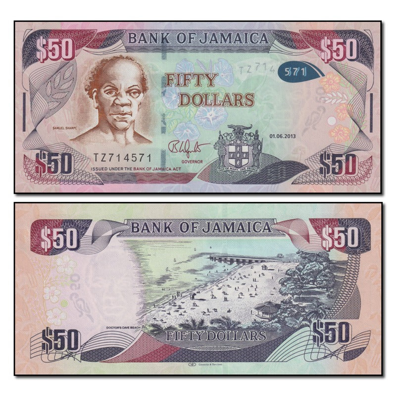 Jamaica 2013 50 Dollars P.94a CFU