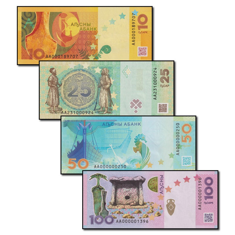 Abkhazia 2024/2025 10, 25, 50 & 100 Apsar Set of 4 CFU