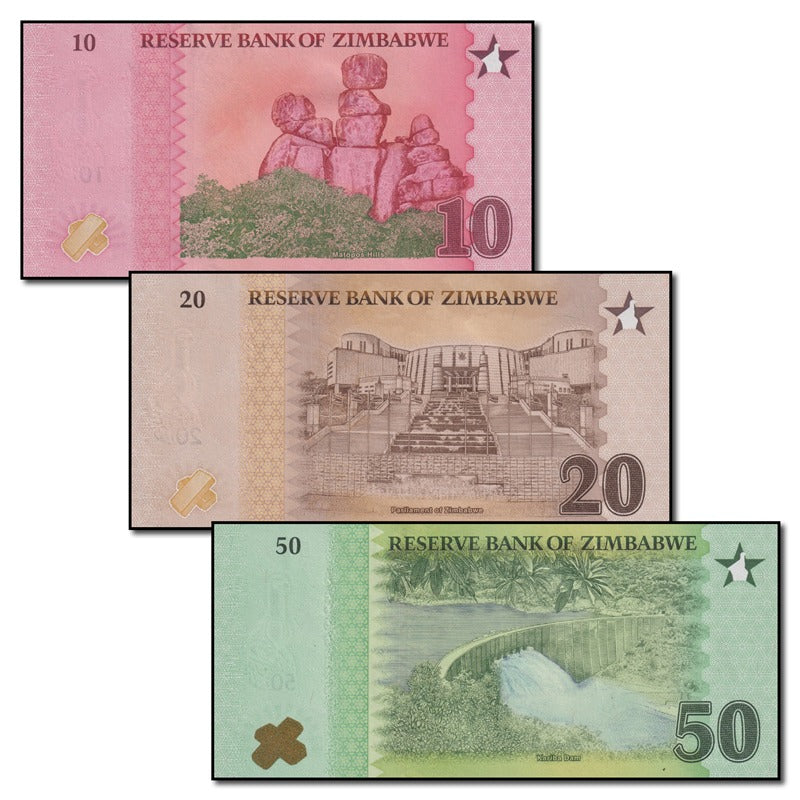Zimbabwe 2026 10, 20 & 50 ZiG Set of 3 CFU