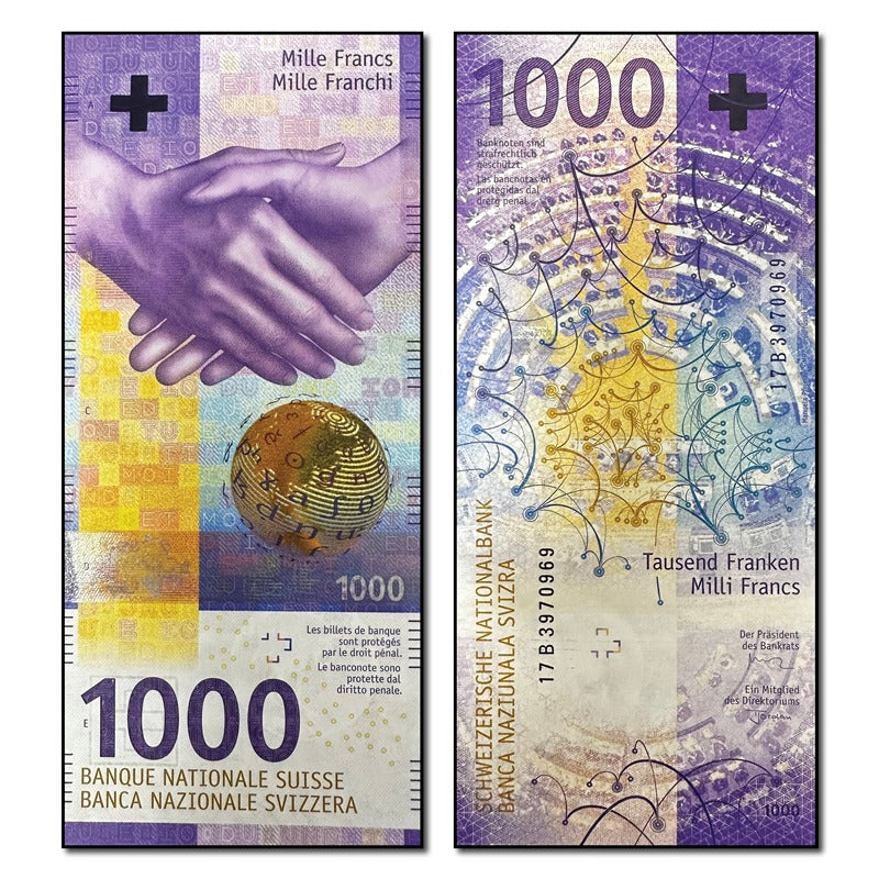 Switzerland 2017 1000 Francs P.79 CFU