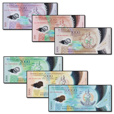 Vanuatu 2010-2020 200-10,000 Vatu Set of 6 CFU