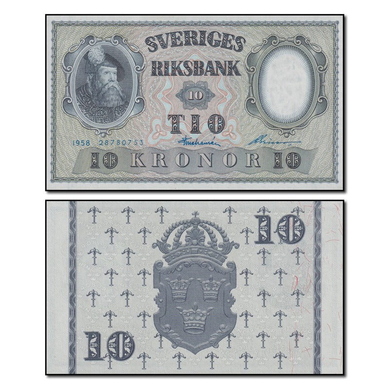 Sweden 1957-1959 10 Kronor P.43 CFU