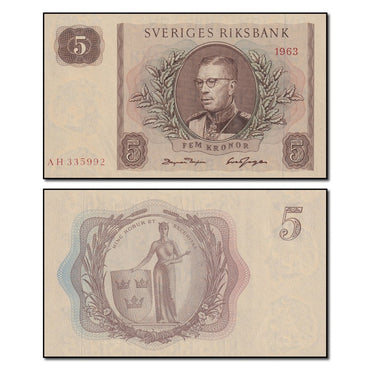 Sweden 1962-63 5 Kronor P.50 CFU