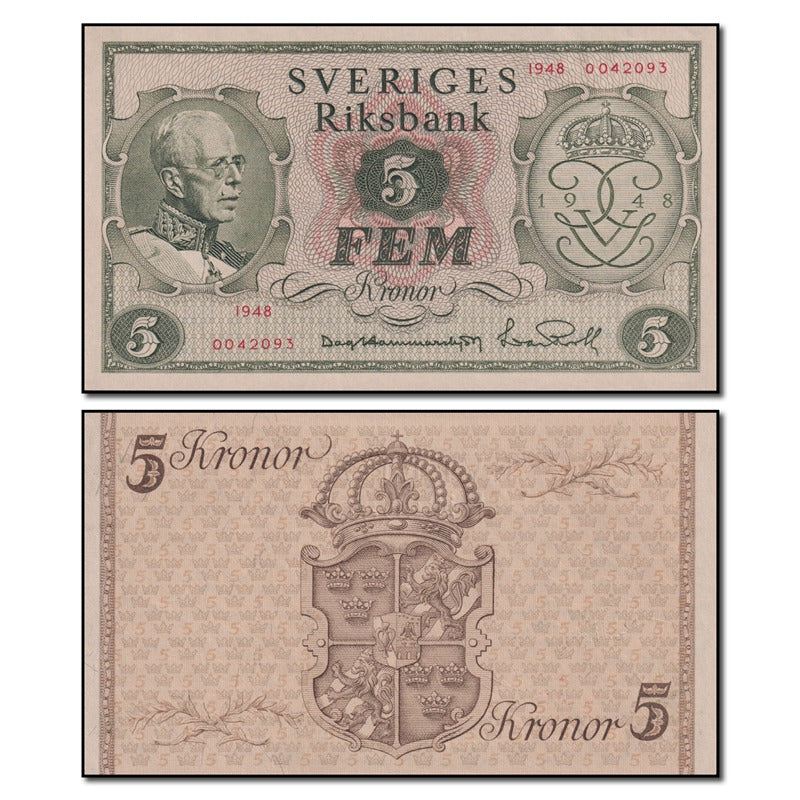 Sweden 1948 5 Kronor P.41 CFU