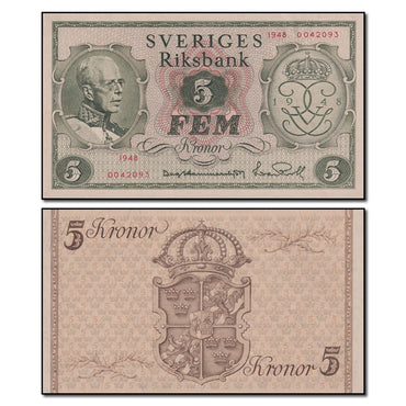 Sweden 1948 5 Kronor P.41 CFU