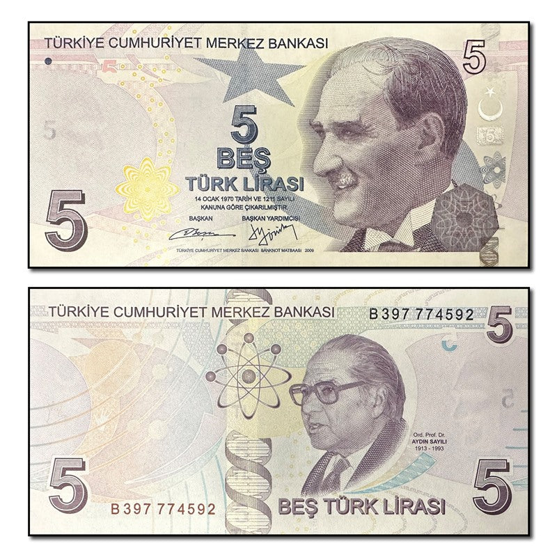 Turkey 2009 5 Lira P.222b CFU