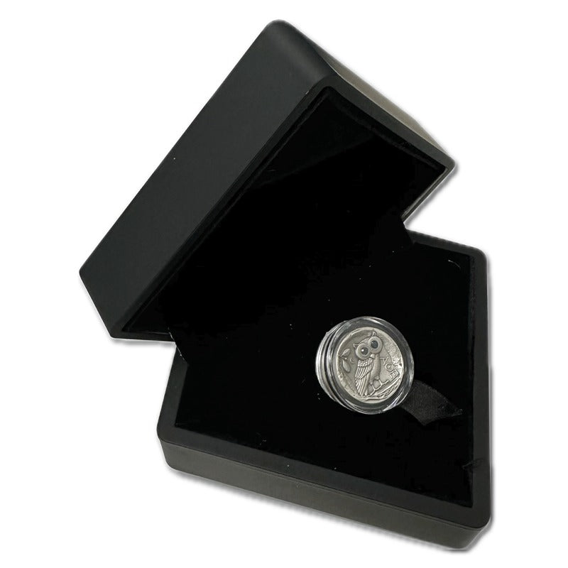 Fiji 2019 Owl of Athena $2 Antiqued Silver Sapphire